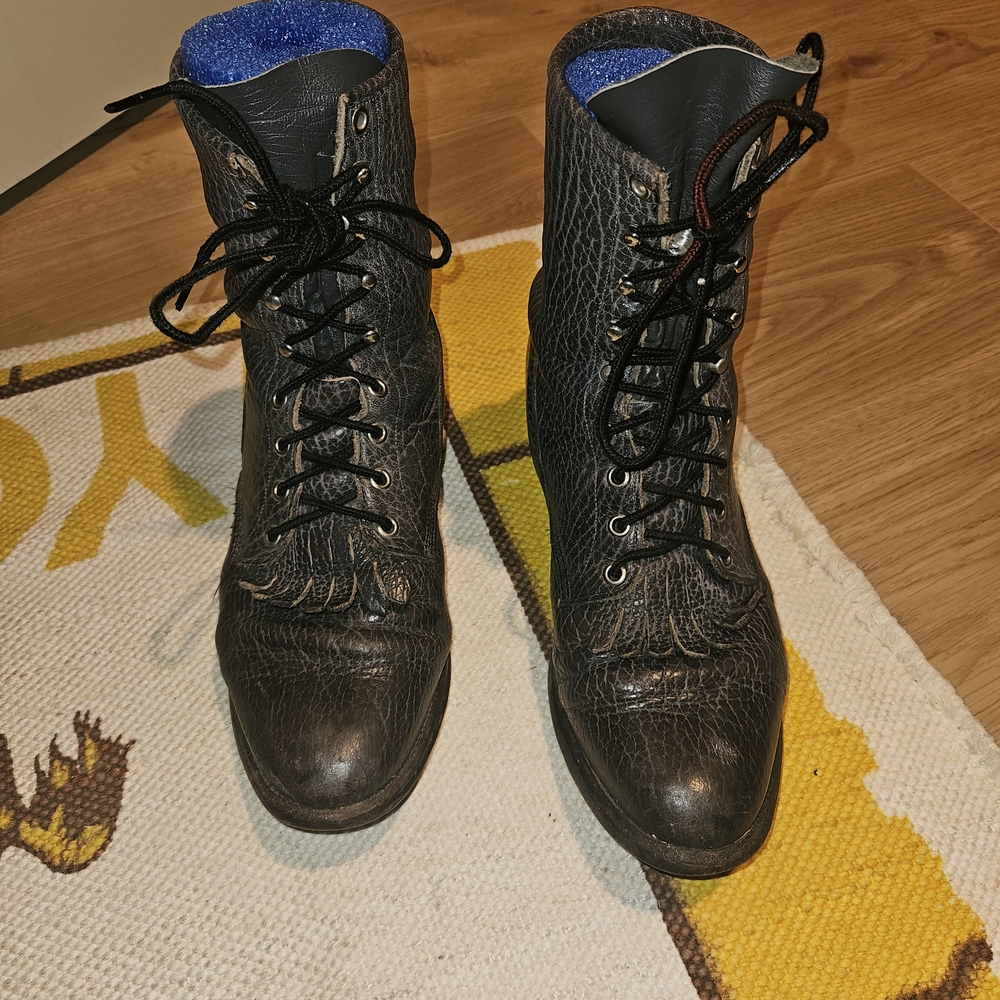 Justin Boots Black Textured Men's Boots